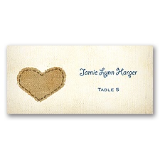 Burlap Heart - Escort Card