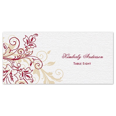 Flourish with Golden Shadow - Apple - Escort Card