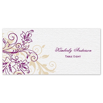 Flourish with Golden Shadow - Sangria - Escort Card