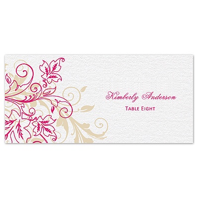 Flourish with Golden Shadow - Watermelon - Escort Card