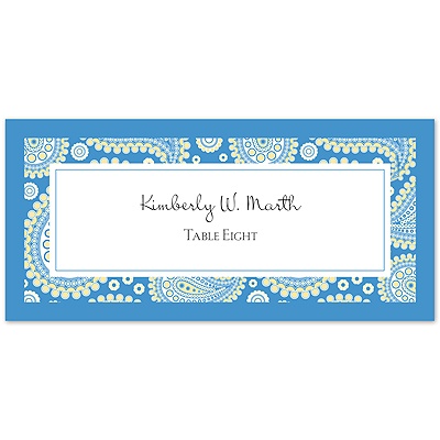 Perfect Paisley Duet - Cornflower- Escort Card