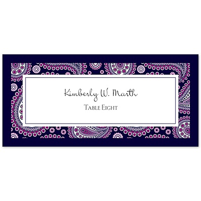 Perfect Paisley Duet - Lapis- Escort Card