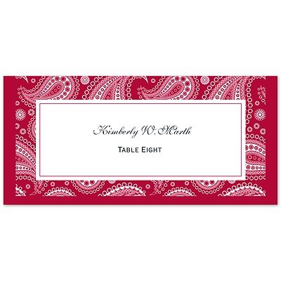 Perfect Paisley - Apple - Escort Card