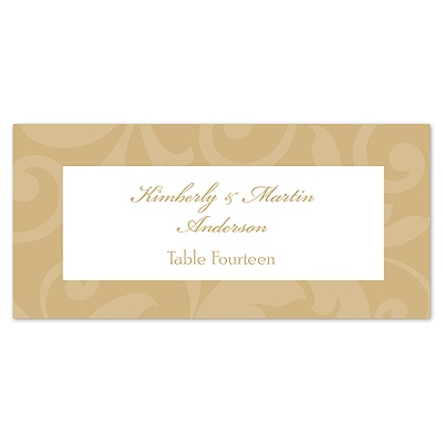 Treasured Jewels Pattern - Golden - Escort Card