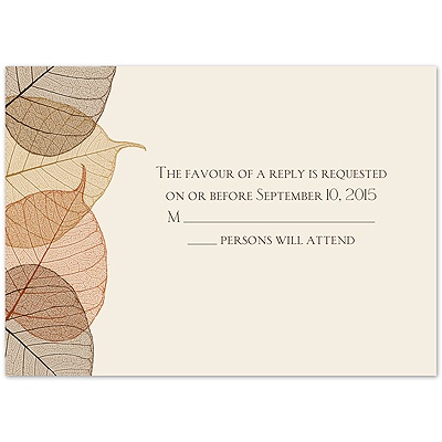 Lucent Leaves - Response Card and Envelope