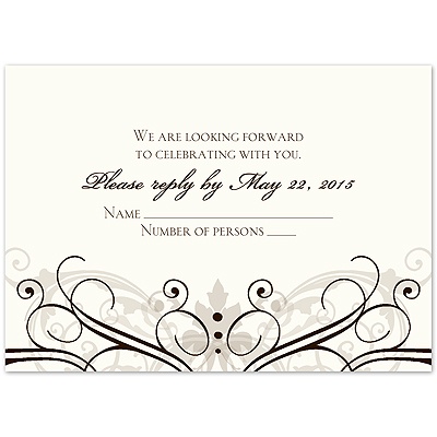 Eternal Flourish - Antique White -  Response Card and Envelope