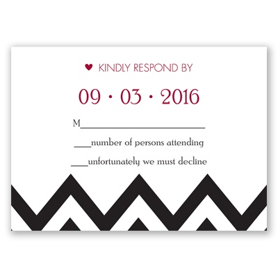 Chevron Sweethearts - Response Card and Envelope