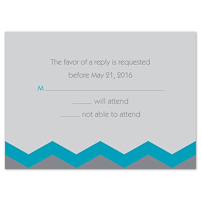 Chevron Style - Malibu - Response Card and Envelope