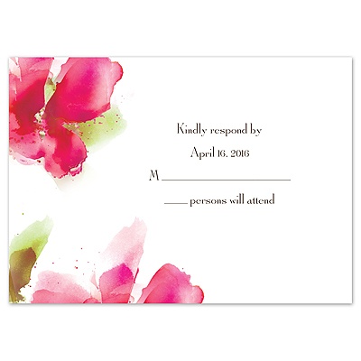 Brushstrokes - Watermelon - Response Card and Envelope