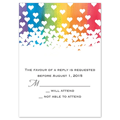 Rainbow Hearts - Response Card and Envelope