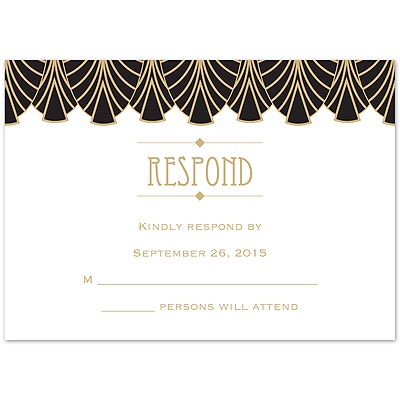 Dynamic Lines - Golden - Response Card and Envelope
