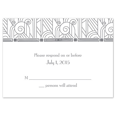 Deco Glamour - Silver - Response Card and Envelope