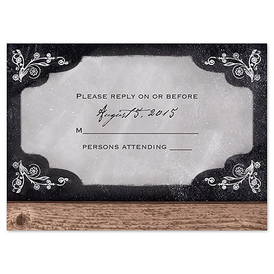 Rustic Chalkboard - Response Card and Envelope