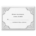 Silver Filigree Border - Response Card and Envelope