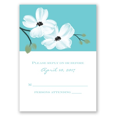 Dogwood Blossoms - Pool - Response Card and Envelope