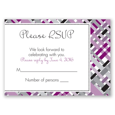 Mad for Plaid - Sangria - Response Card and Envelope