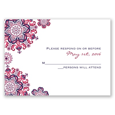 Particularly Paisley - Lapis - Response Card and Envelope