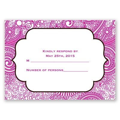 Happily Henna - Response Card and Envelope