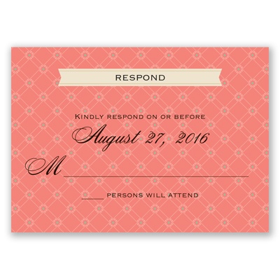 Vintage Photo Album - Guava - Response Card and Envelope