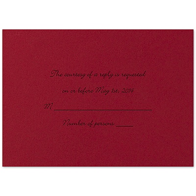 Twilight Black and Red Rose - Response Card and Envelope