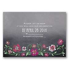 Blooming Chalkboard - Begonia - Response Card and Envelope