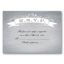 Rustic Bouquet - Bluebird - Response Card and Envelope