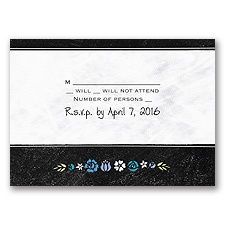 Floral Chalkboard - Cornflower - Response Card and Envelope