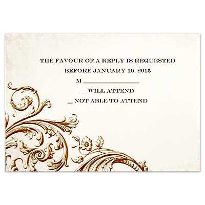 Vintage Ivory - Respond Card and Envelope