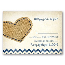 Burlap Heart - Response Card and Envelope