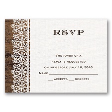 Barnwood & Lace - Response Card and Envelope