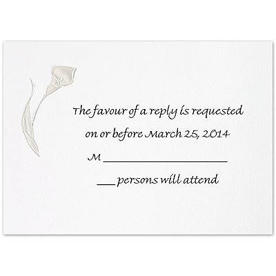 Elegant Lilies - Response Card and Envelope