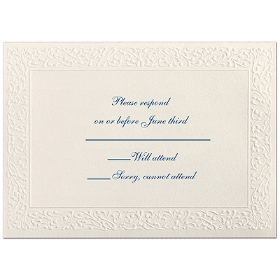 Ornate - Ecru - Response Card and Envelope