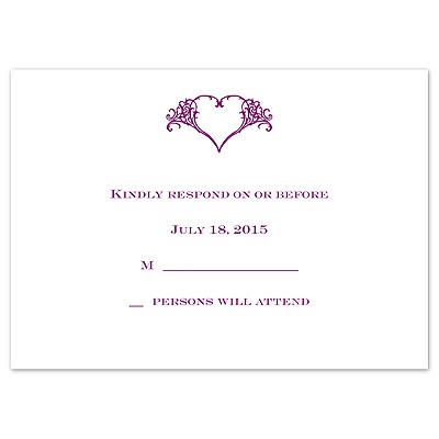 Heart Frame - Response Card and Envelope