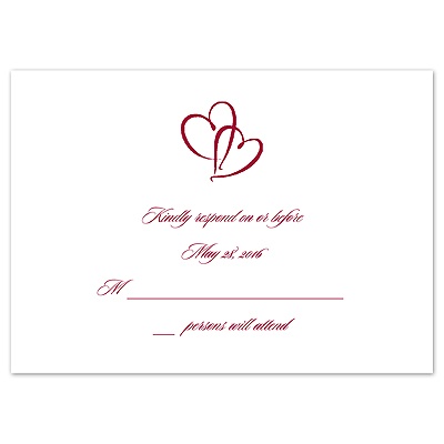 Bordered Hearts - Response Card and Envelope
