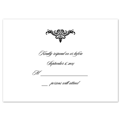 Stately Border - Response Card and Envelope