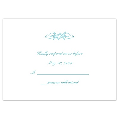 Starfish Beach - Response Card and Envelope
