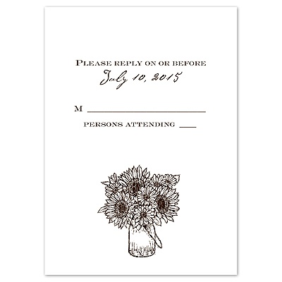 Sunflower Jar - Response Card and Envelope