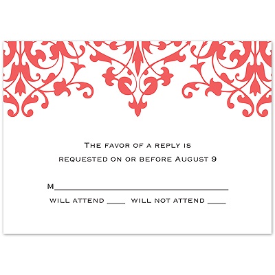 Romance - Guava Response Card and Envelope