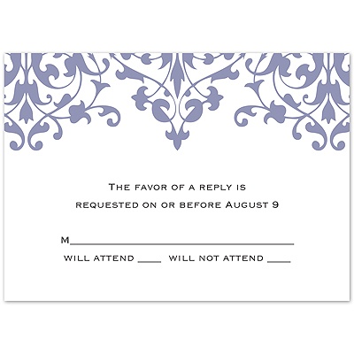 Wedding Invitations  Reply Cards on Home    Wedding Invitations    Response Cards    Romance   Victorian