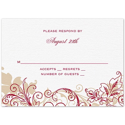 Flourish with Golden Shadow - Apple - Response Card and Envelope