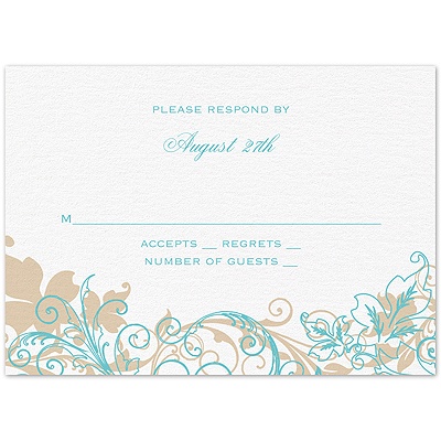 Flourish with Golden Shadow - Pool - Response Card and Envelope