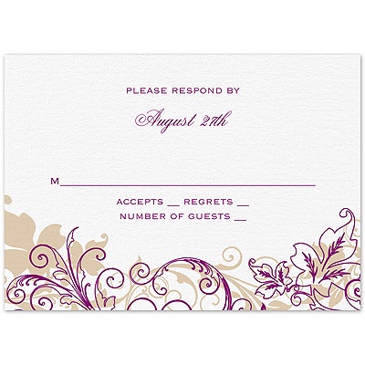 Flourish with Golden Shadow - Sangria - Response Card and Envelope