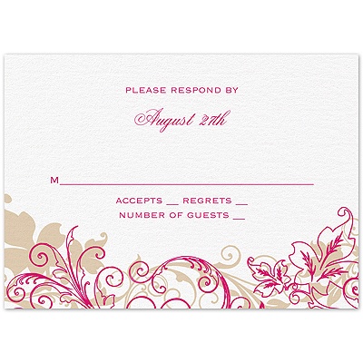 Flourish with Golden Shadow - Watermelon - Response Card and Envelope