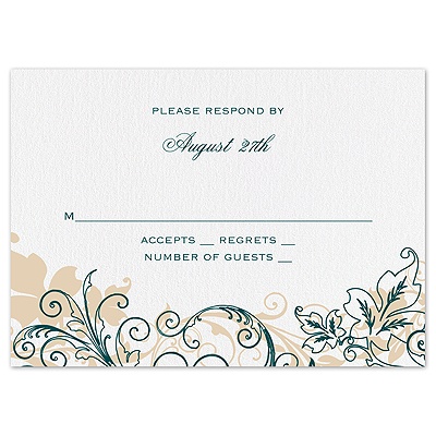 Flourish with Golden Shadow - Gem - Response Card and Envelope