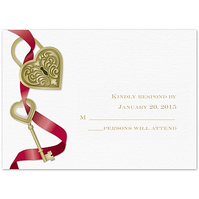 Key To My Heart - Apple - Response Card and Envelope