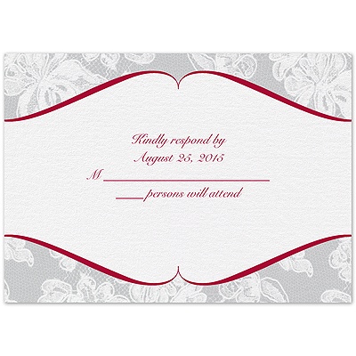 White Lace - Response Card and Envelope