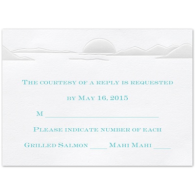 Pearl Palm Trees - Response Card and Envelope