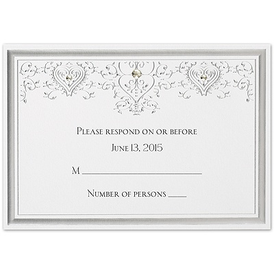 Sparkling Hearts - Response Card and Envelope