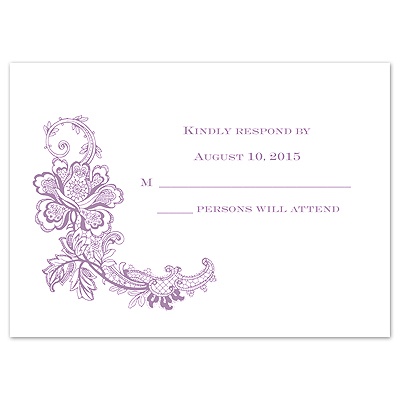 Lace Swirl - Response Card and Envelope