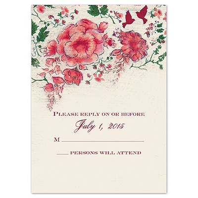 Blooming Beauty - Apple - Response Card and Envelope